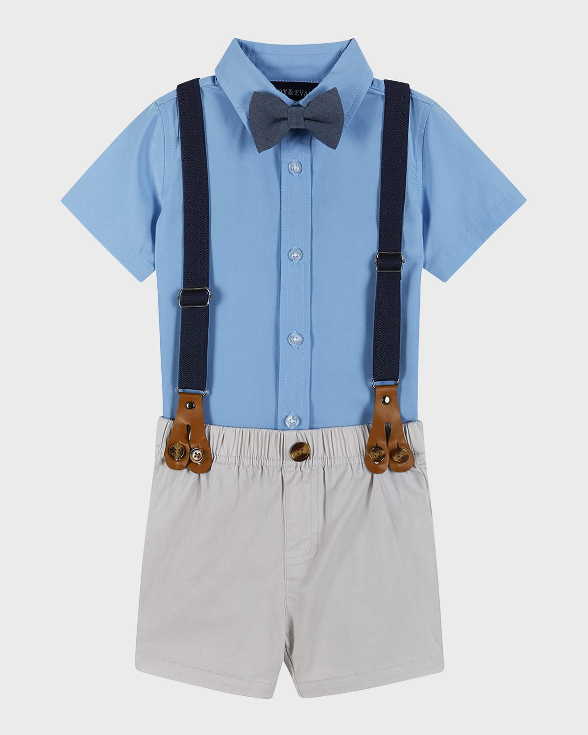 Andy & Evan Kids' Boy's Four-piece Suspender Set In Blue