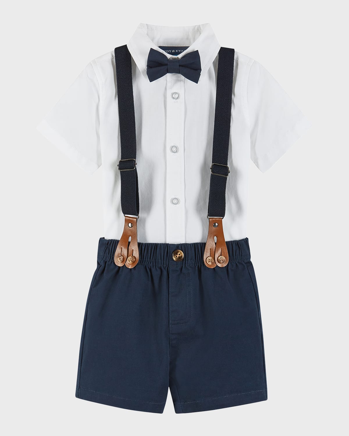 Andy & Evan Kids' Boy's Four-piece Suspender Set In White