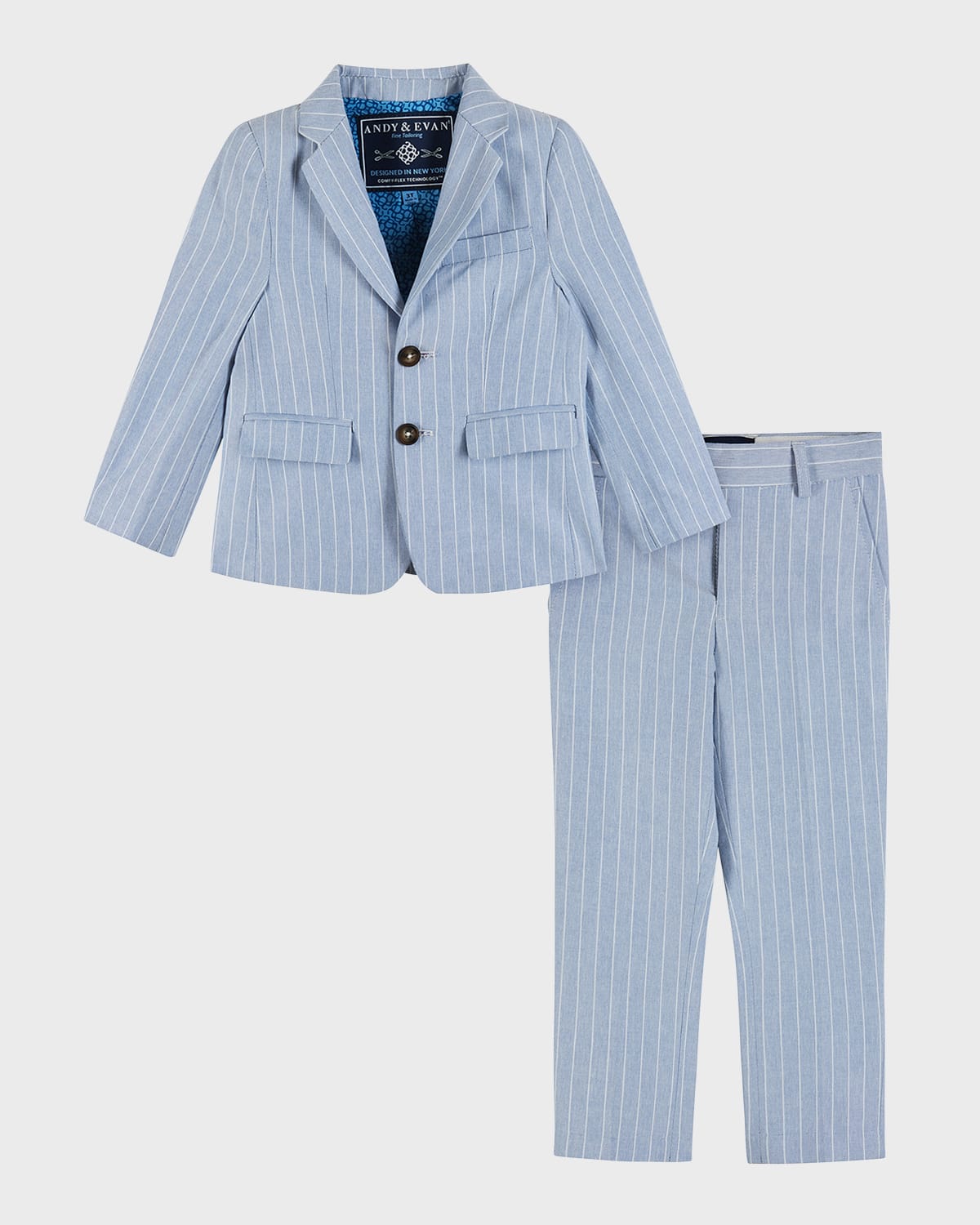 Shop Andy & Evan Boy's Two-piece Suit Set In Chambray