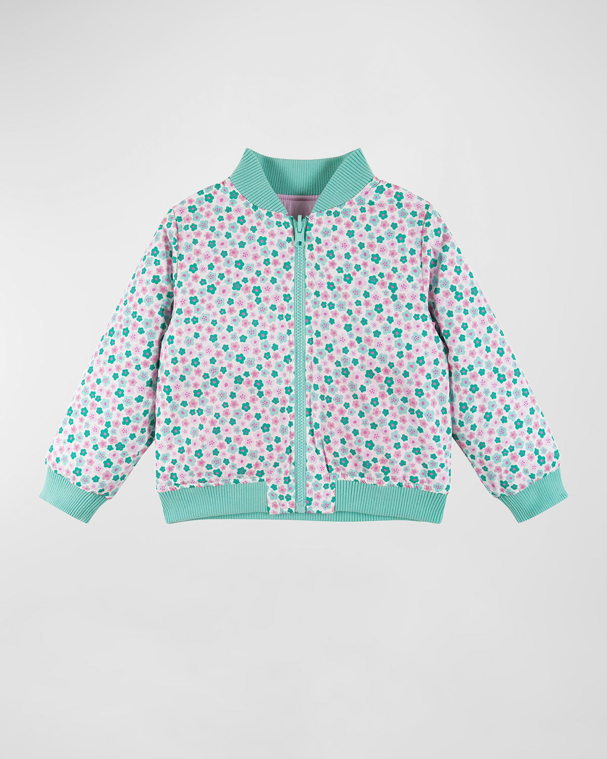 Shop Andy & Evan Girl's Reversible Cotton Bomber Jacket In Pink