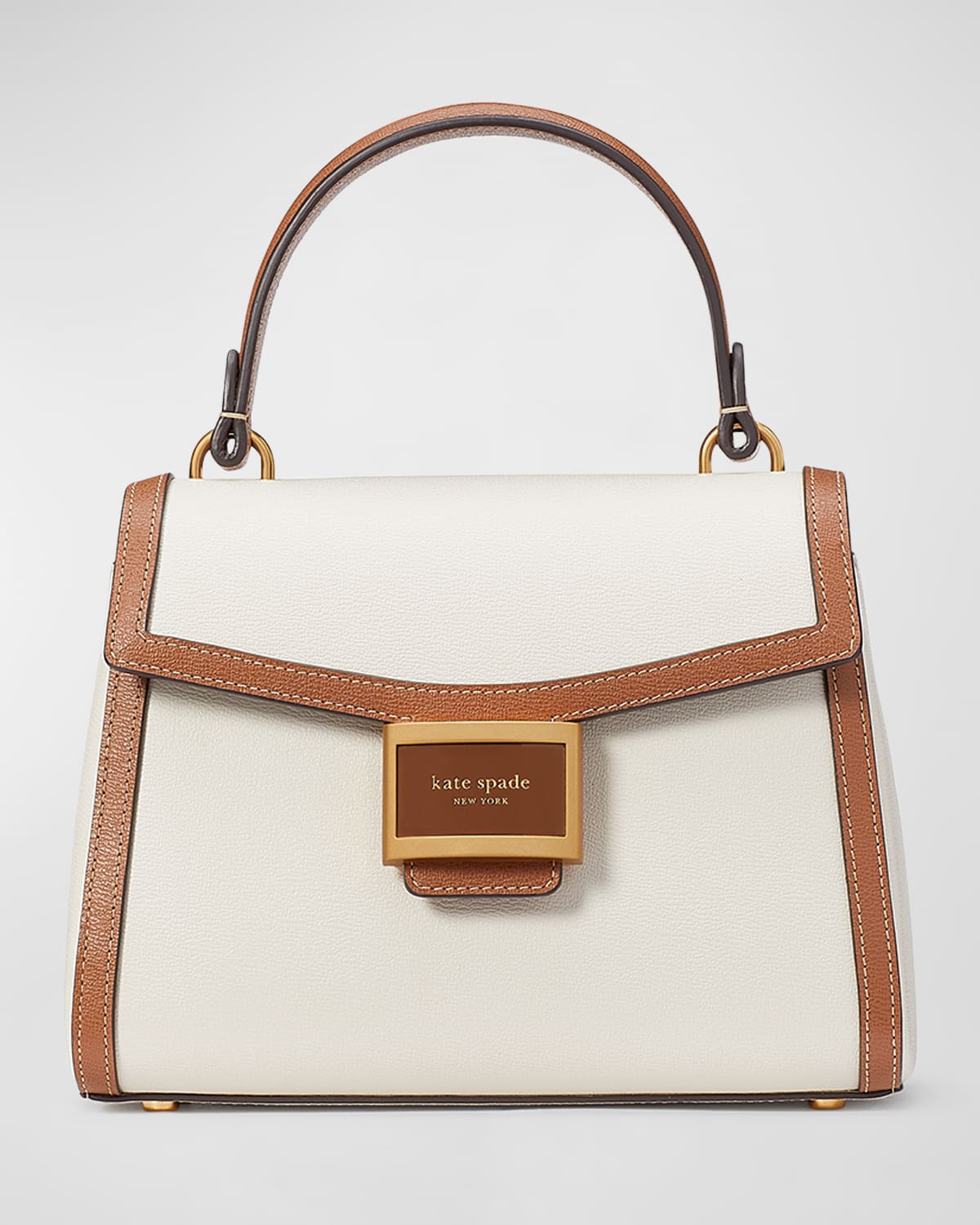 katy small colorblock leather top-handle bag