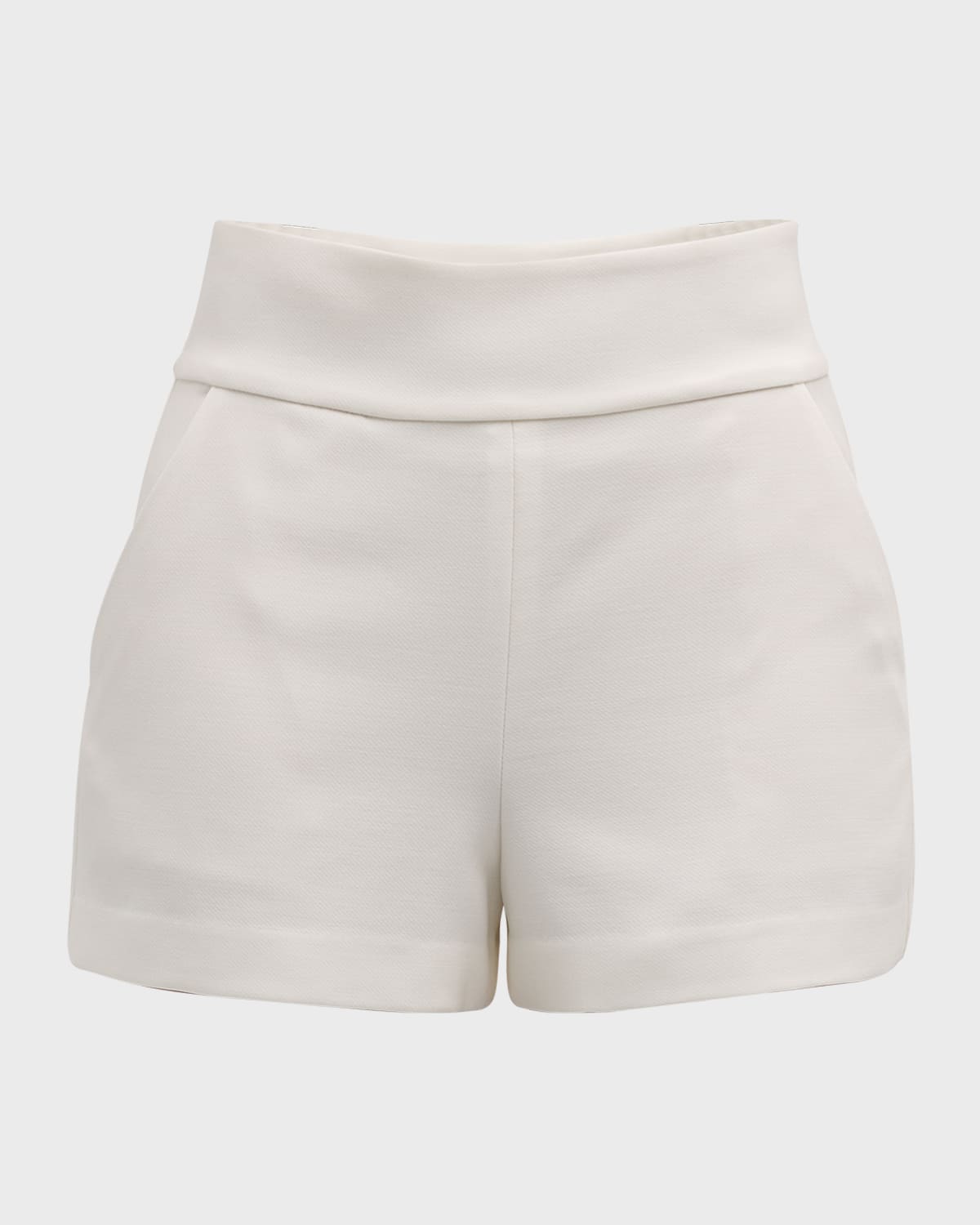 Alice And Olivia Donald High-waist Shorts In Off White