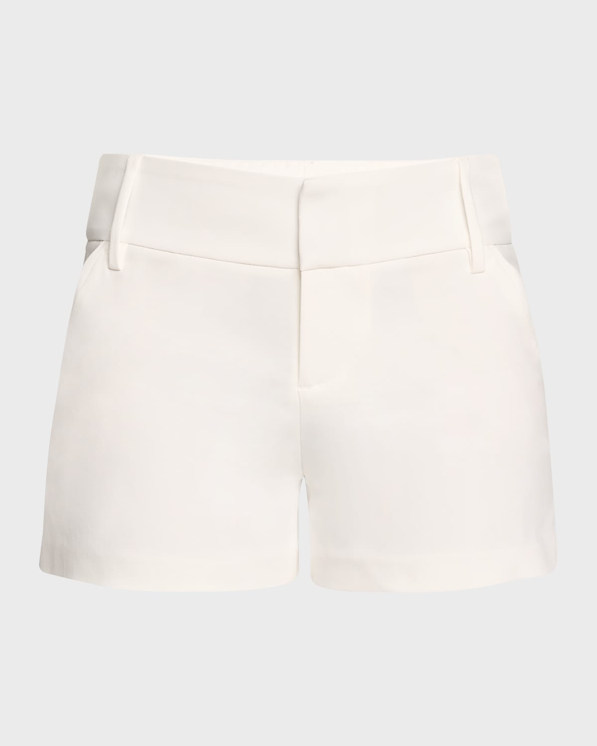 Alice And Olivia Cady Mid-rise Shorts In Off White