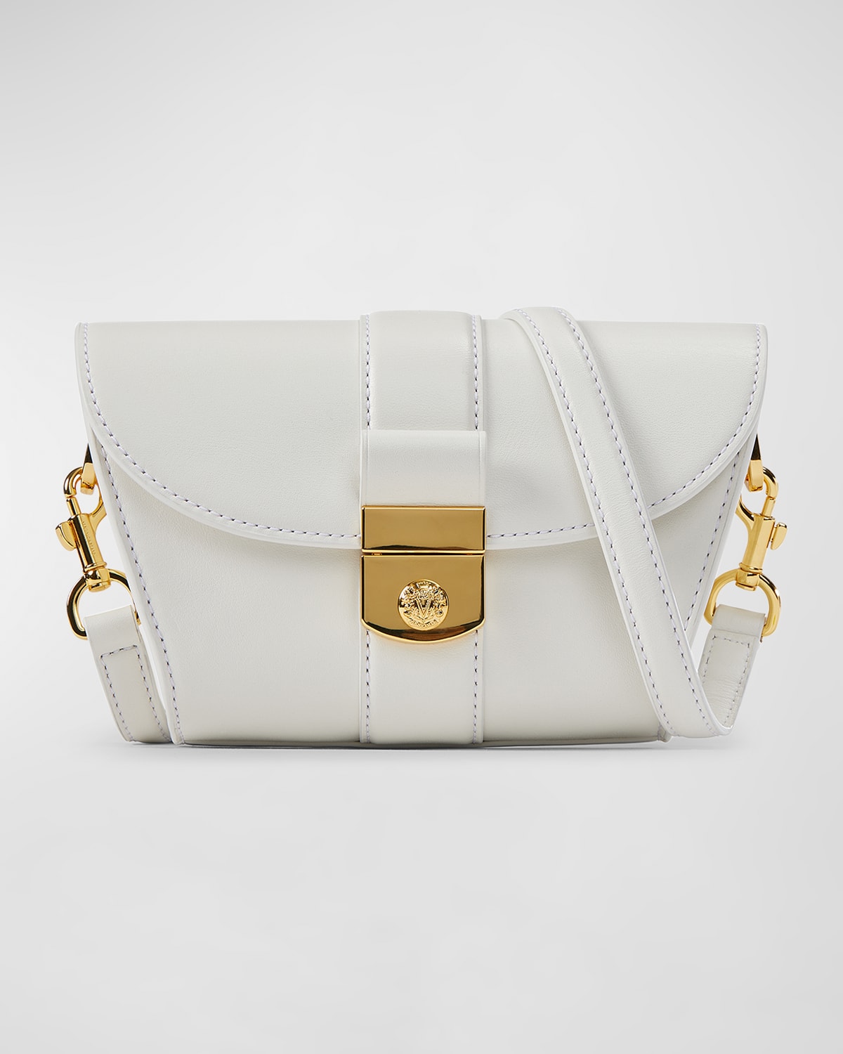 VERONICA BEARD THE CREST SMALL LOCK LEATHER CROSSBODY BAG