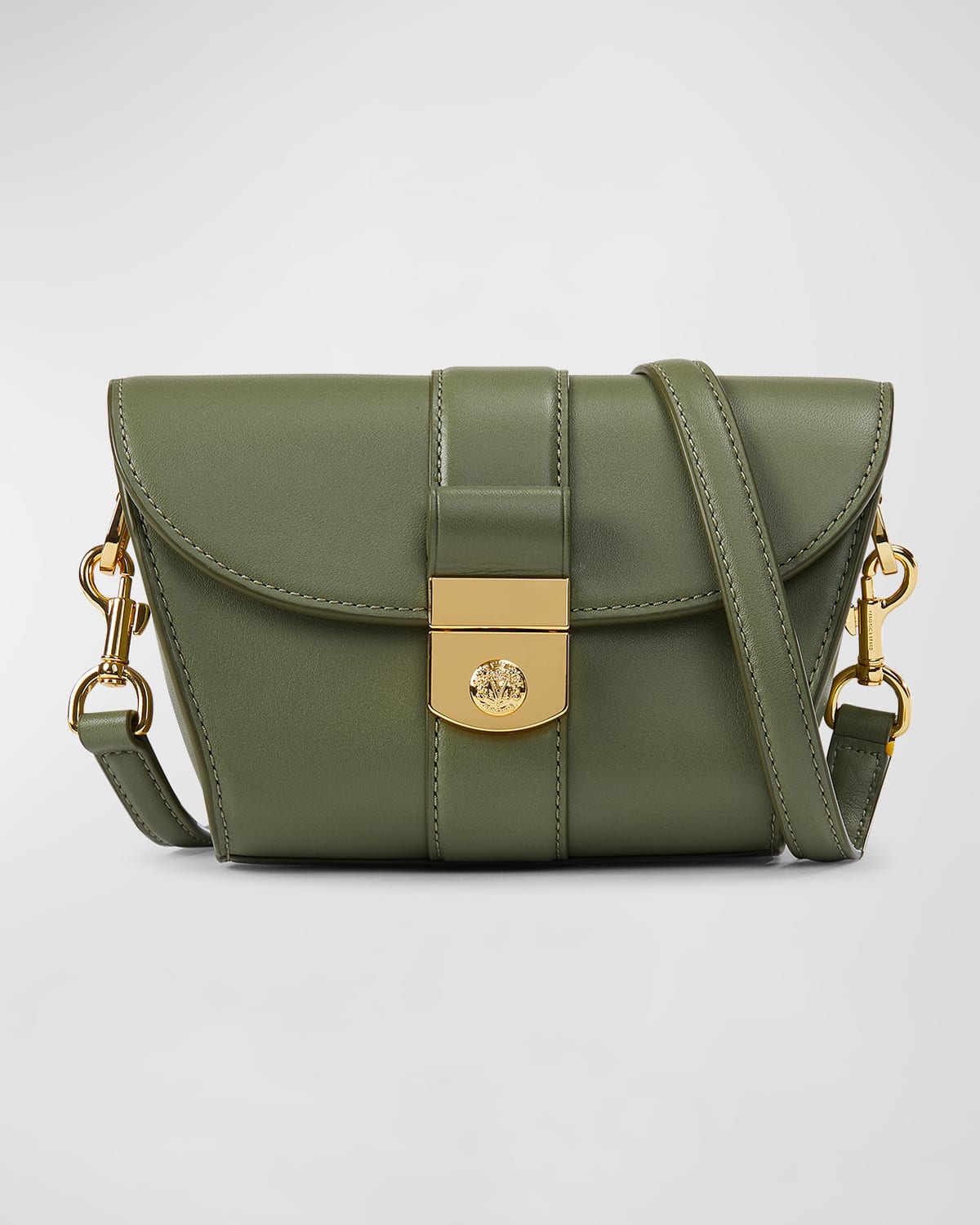 The Crest Small Lock Leather Crossbody Bag