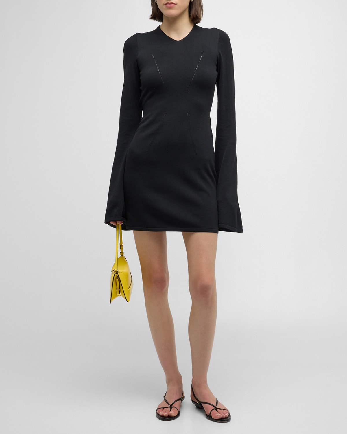 Solid & Striped The Narcia Mini Dress In Noir
