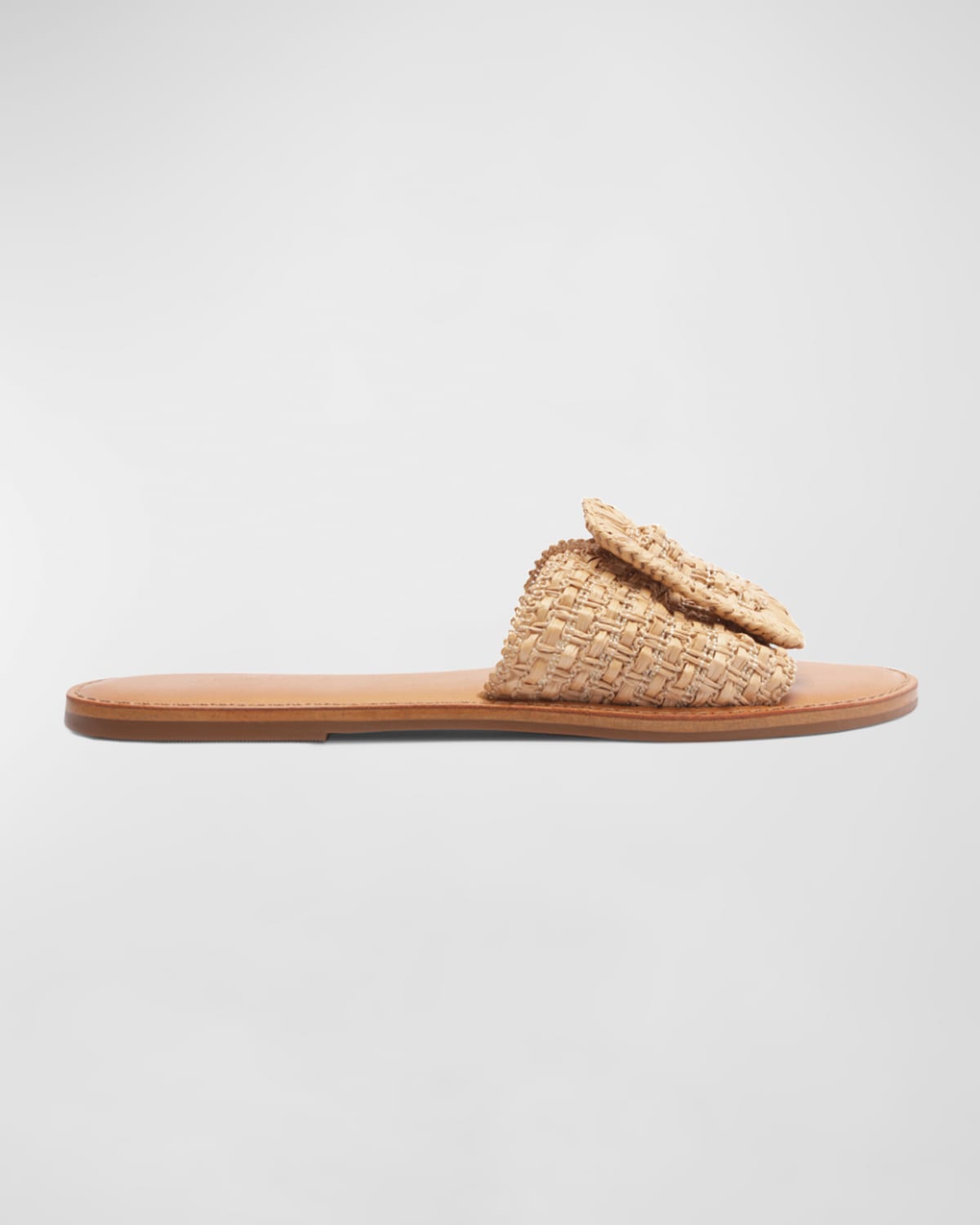 Shop Schutz Cinna Woven Buckle Flat Slide Sandals In Natural
