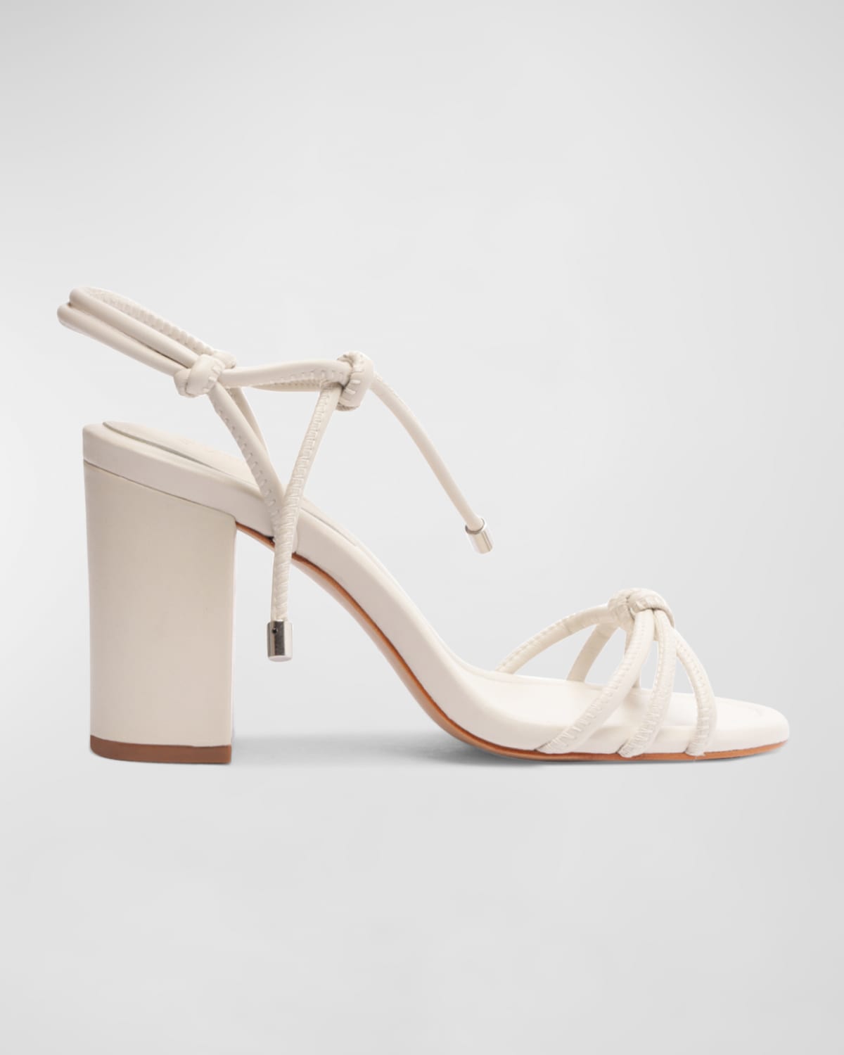 Shop Schutz Kate Knotted Ankle-tie Sandals In Pearl