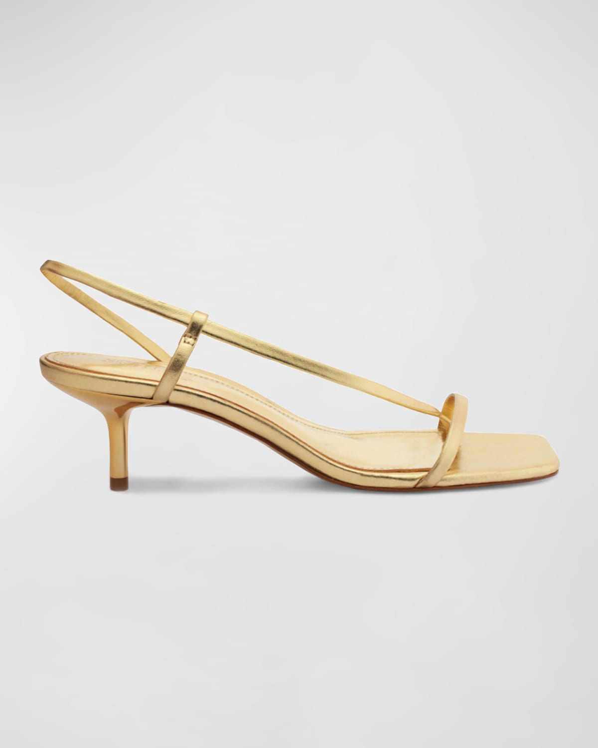 Schutz Women's Heloise Square Toe Mid Heel Sandals In Gold