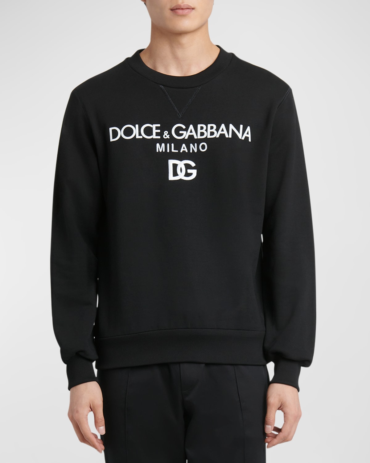 Shop Dolce & Gabbana Men's Milano Logo Sweatshirt In Black
