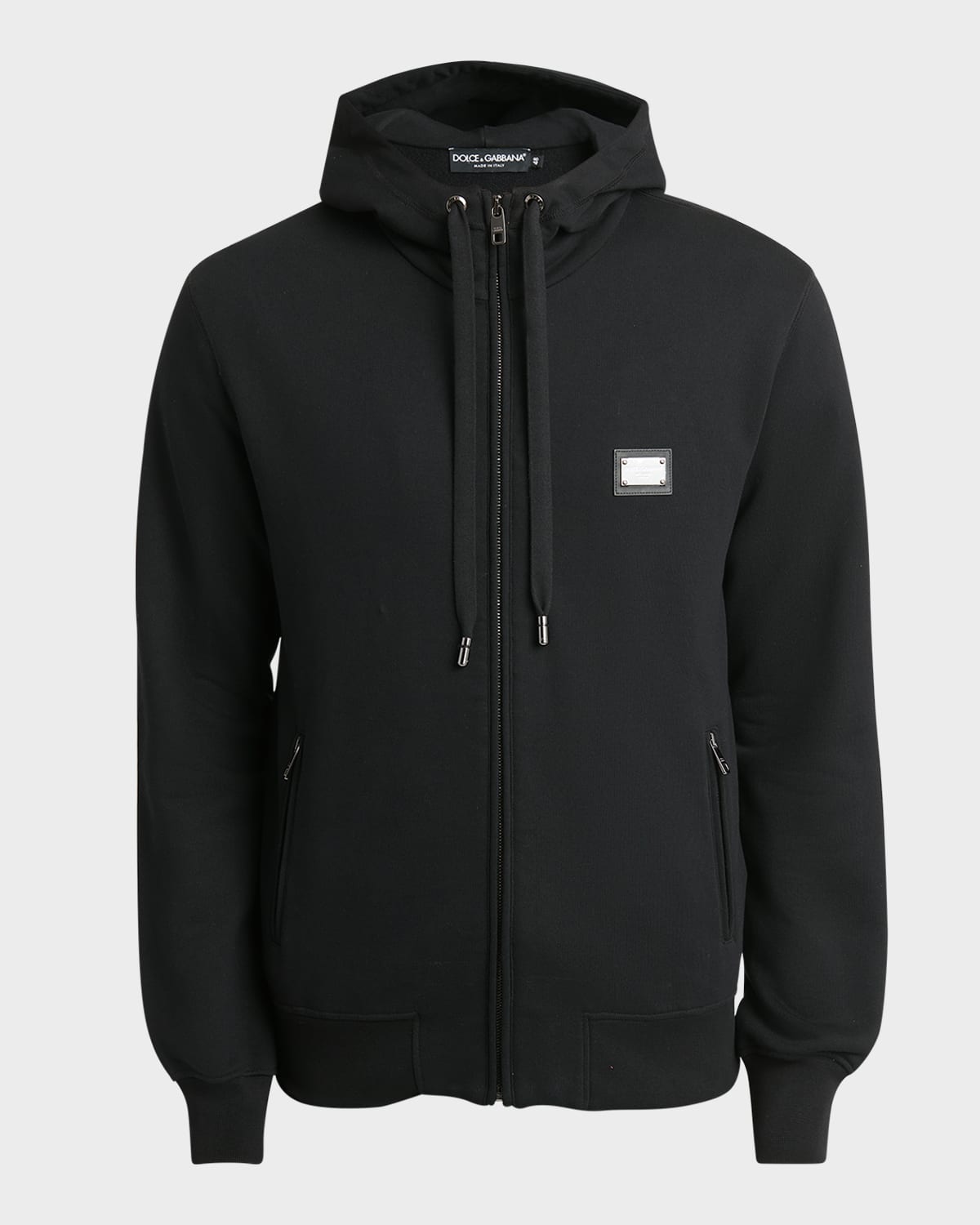 Men's Logo Plaque Zip Hoodie