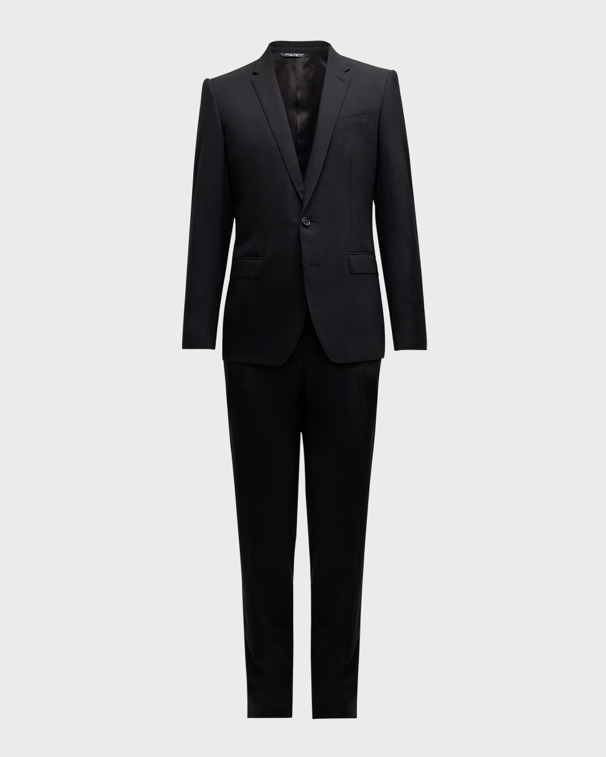 Shop Dolce & Gabbana Men's Stretch Wool Martini-fit Suit In Black