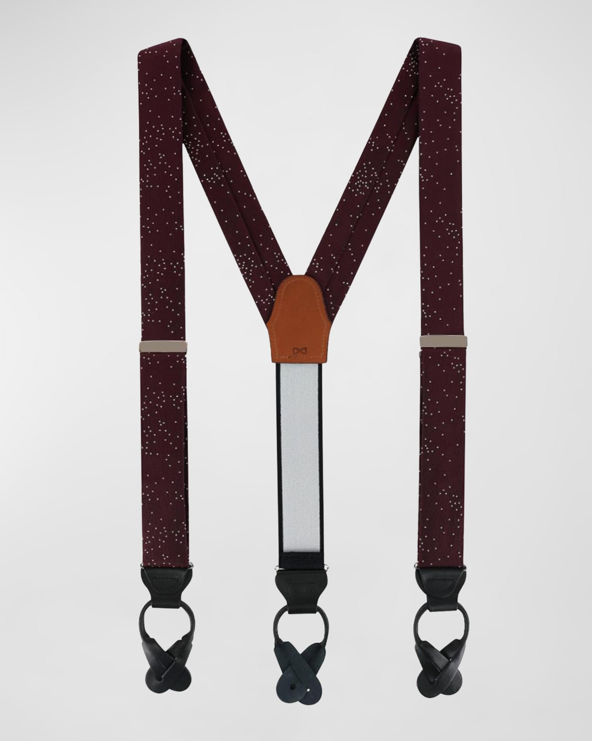 Men's Mystere Metallic Polka-Dot Silk Suspender Braces