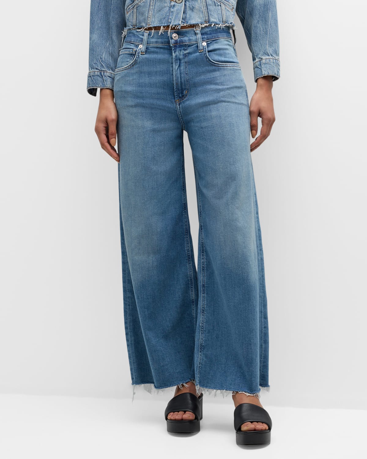 Citizens Of Humanity Lyra Cropped Wide-leg Jeans In Abliss