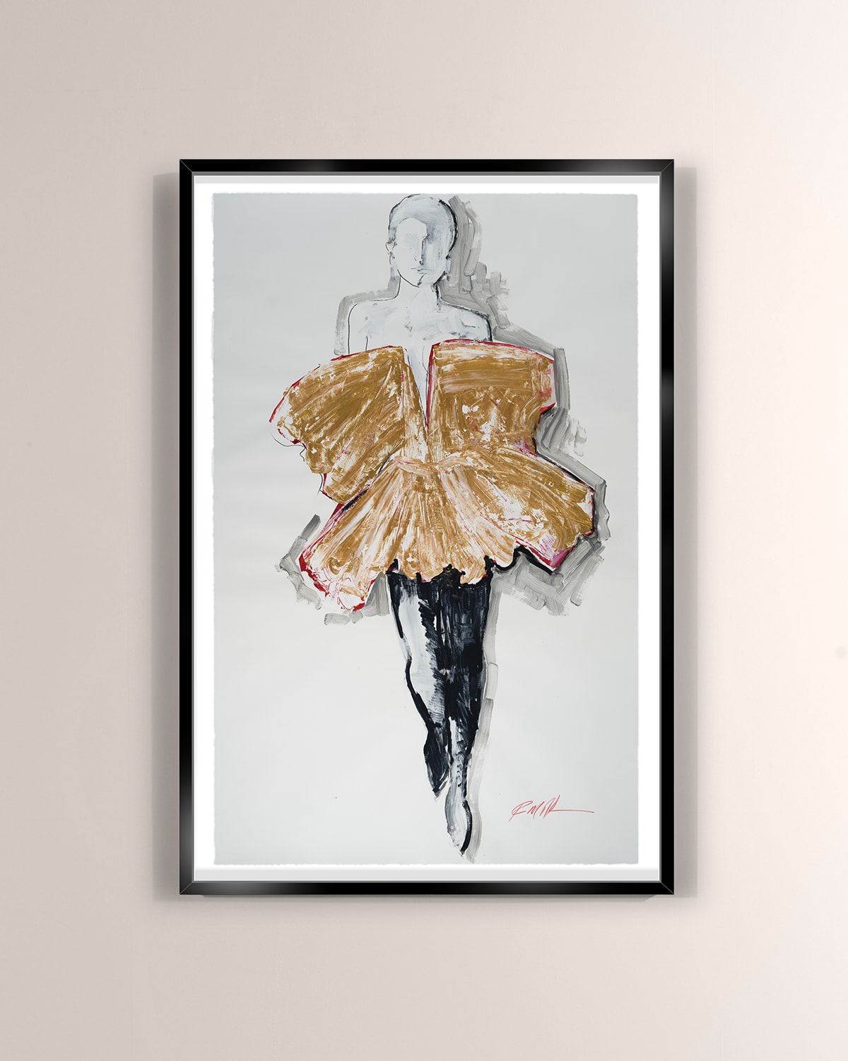 Rfa Fine Art Gold Number Print In Multi