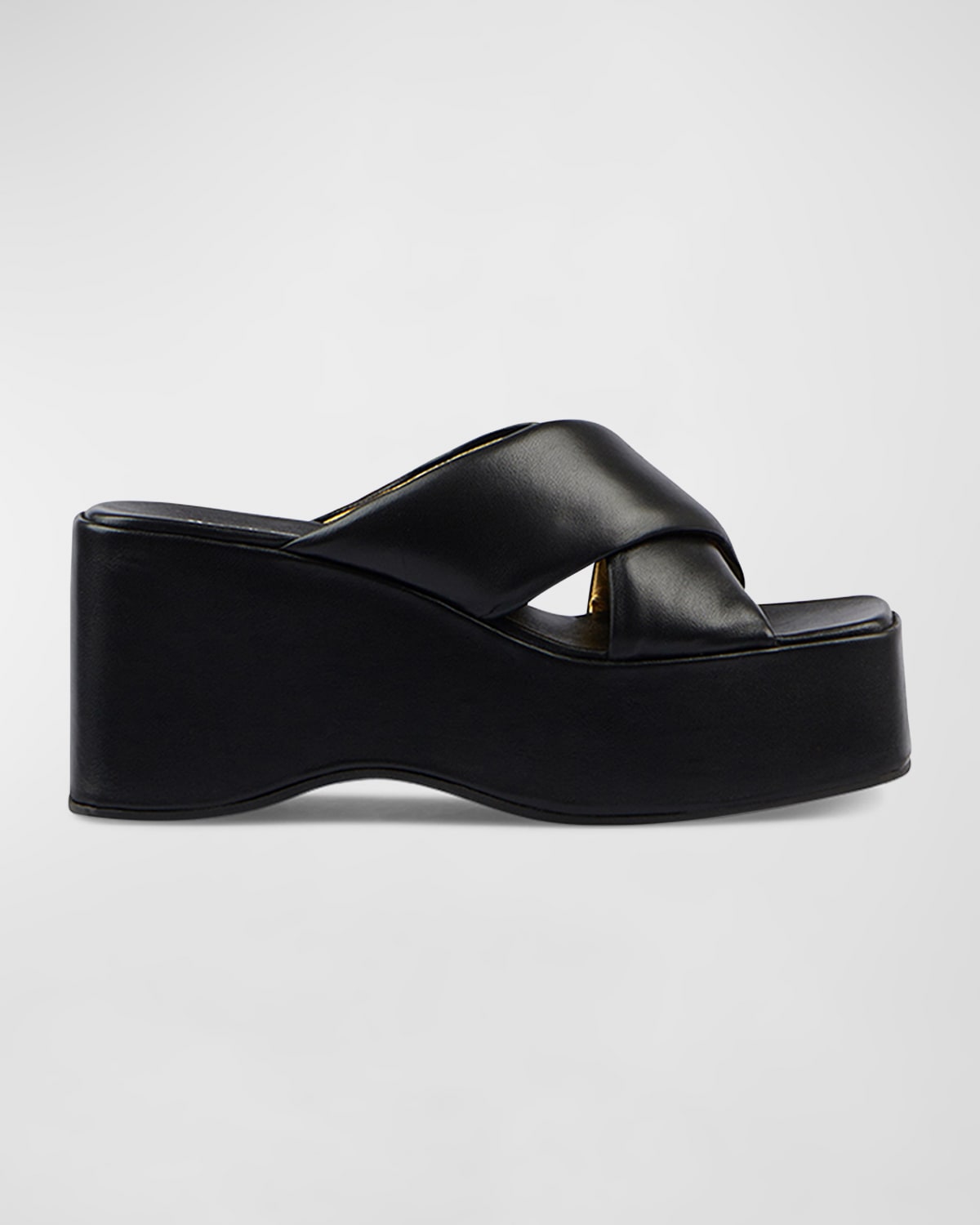 Shop Paris Texas Vicky Leather Crisscross Platform Sandals In Black