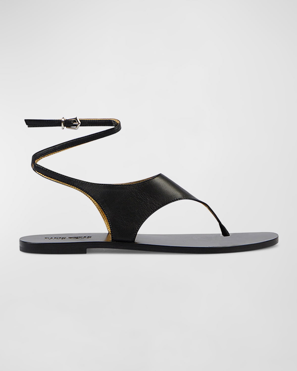Paris Texas 5mm Amalfi Leather Flat Sandals In Carbone