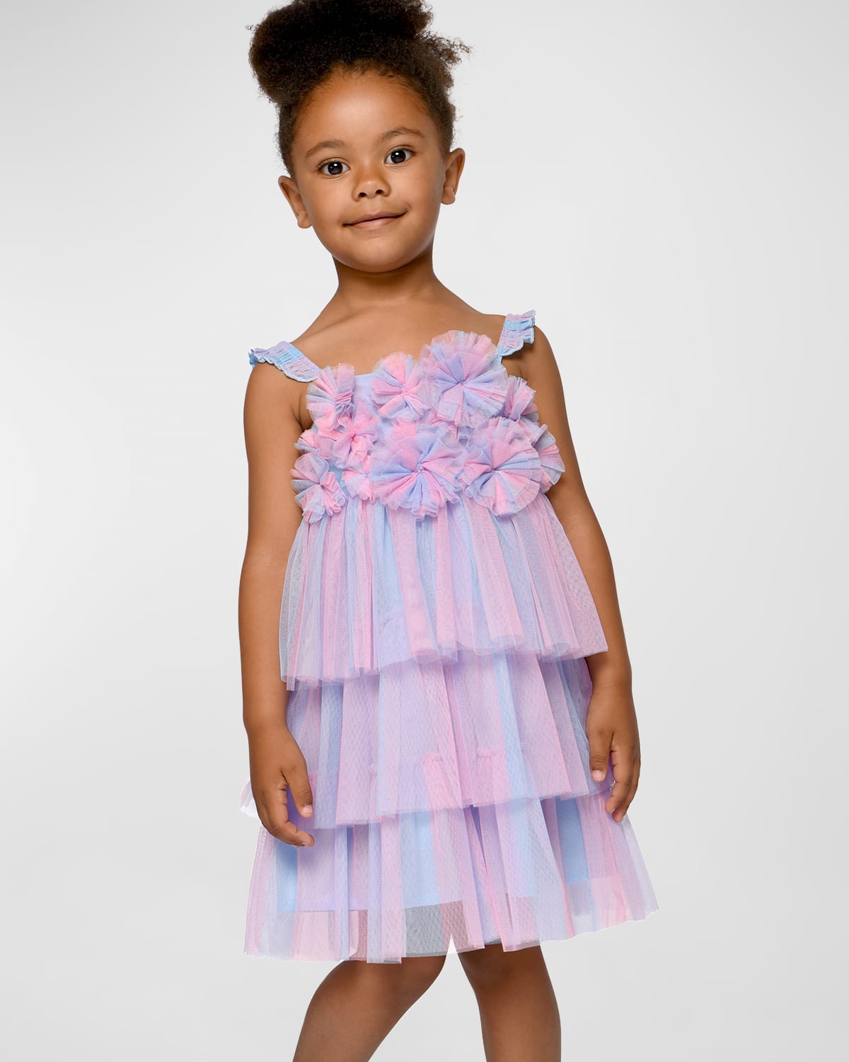 Girl's Multicolor Ruffled Tiered Dress, Size 2T-6