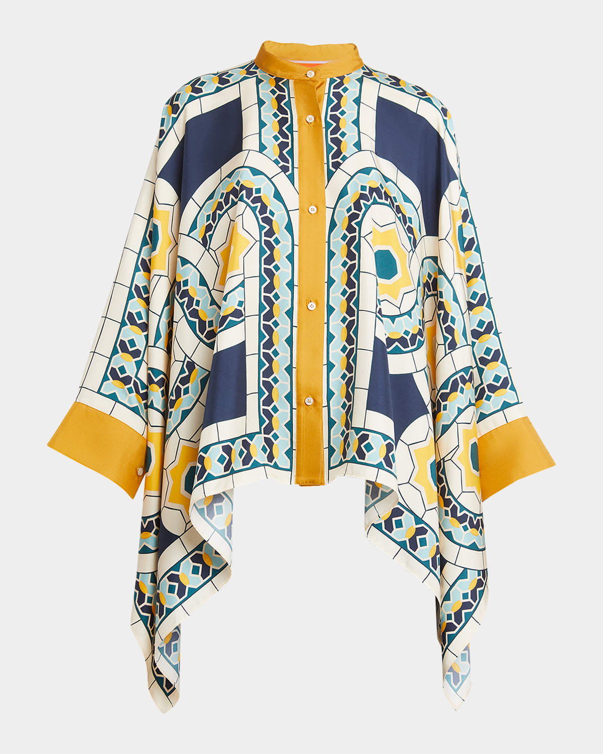 La Doublej Printed Top In Navy