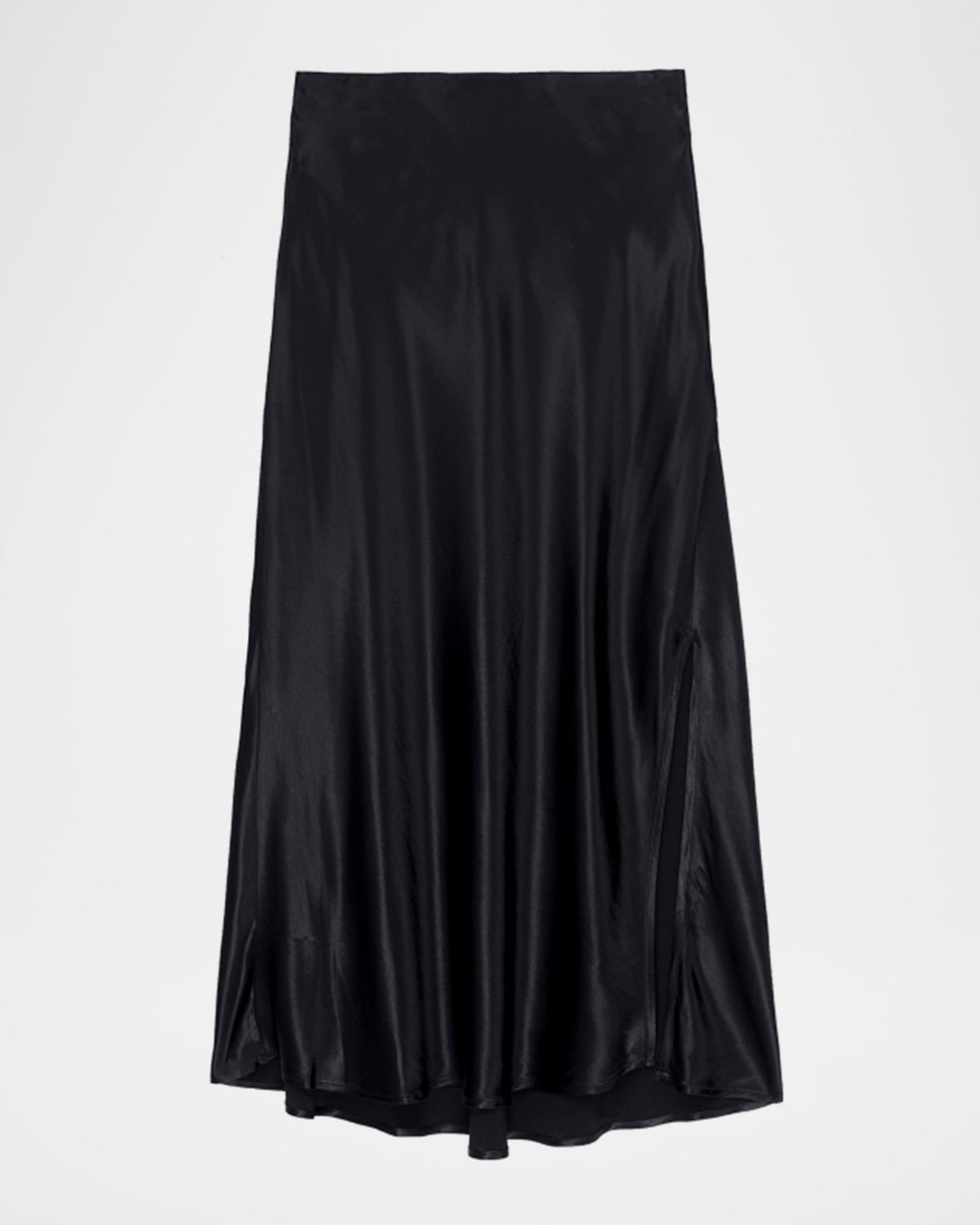 Shop Rails Maya Satin Midi Skirt In Black