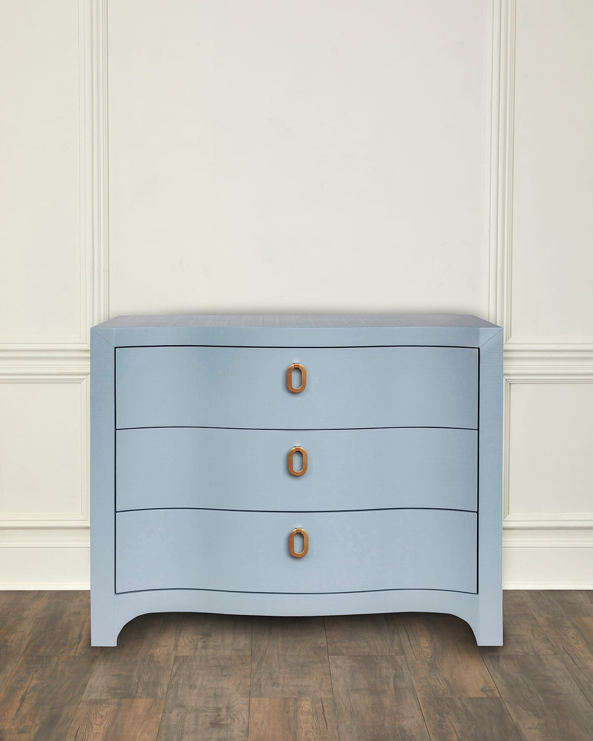 Worlds Away Cora Curved 3-drawer Chest In Light Blue