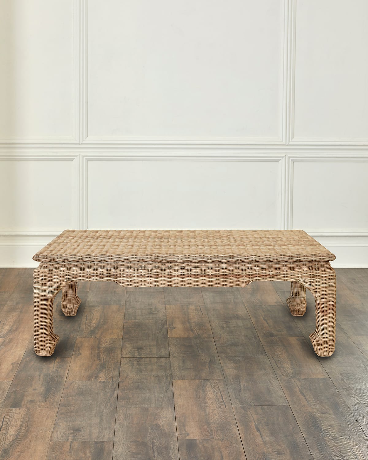 Shop Worlds Away Guinevere Rattan Coffee Table In Natural Rattan