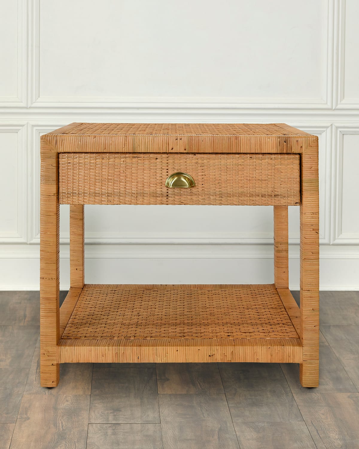 Shop Worlds Away Reed End Table In Natural Rattan