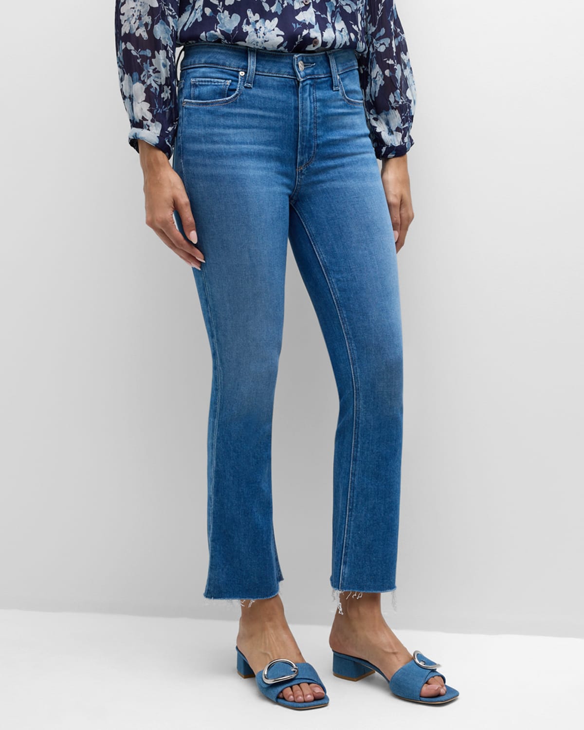 Paige Colette Crop Flare Jeans In Starlet