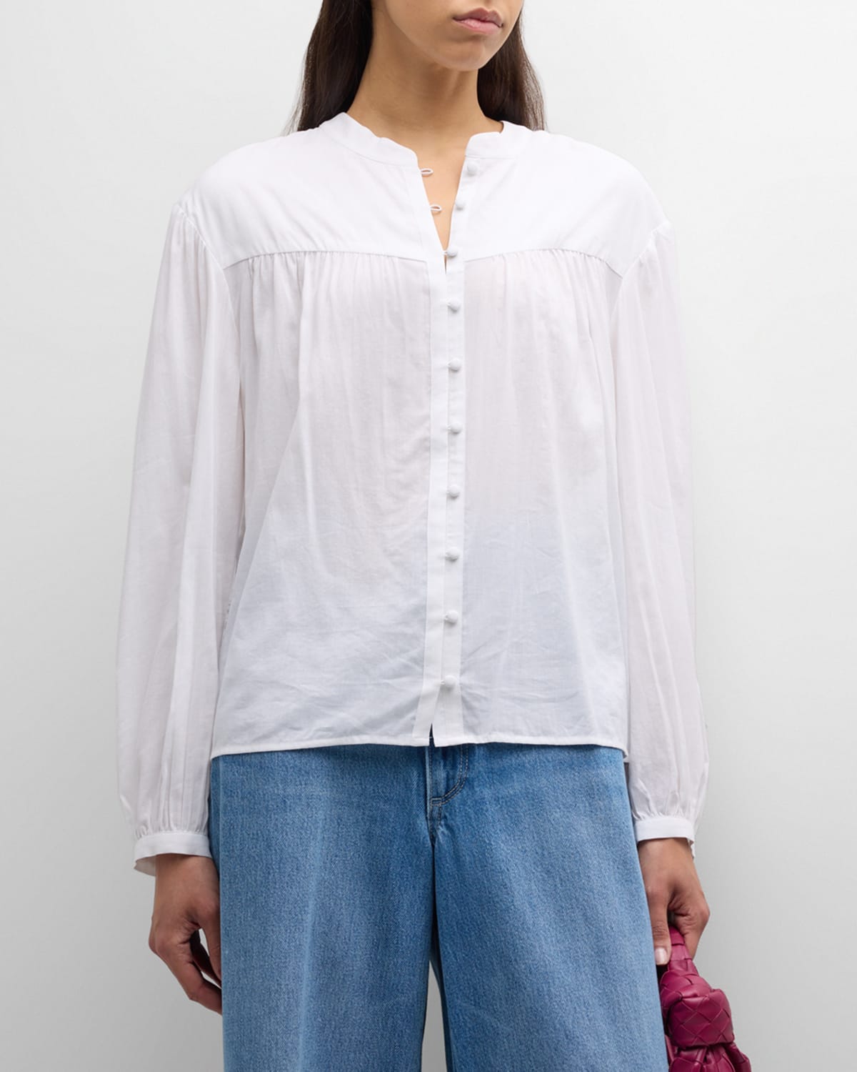 Shop Paige Marline Button-front Shirt In White