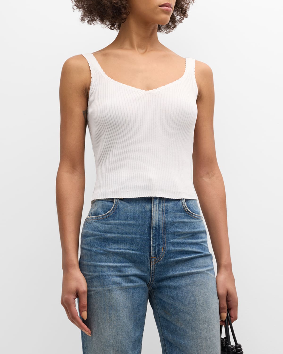 Shop Paige Odile Sweater Tank Top In Ivory