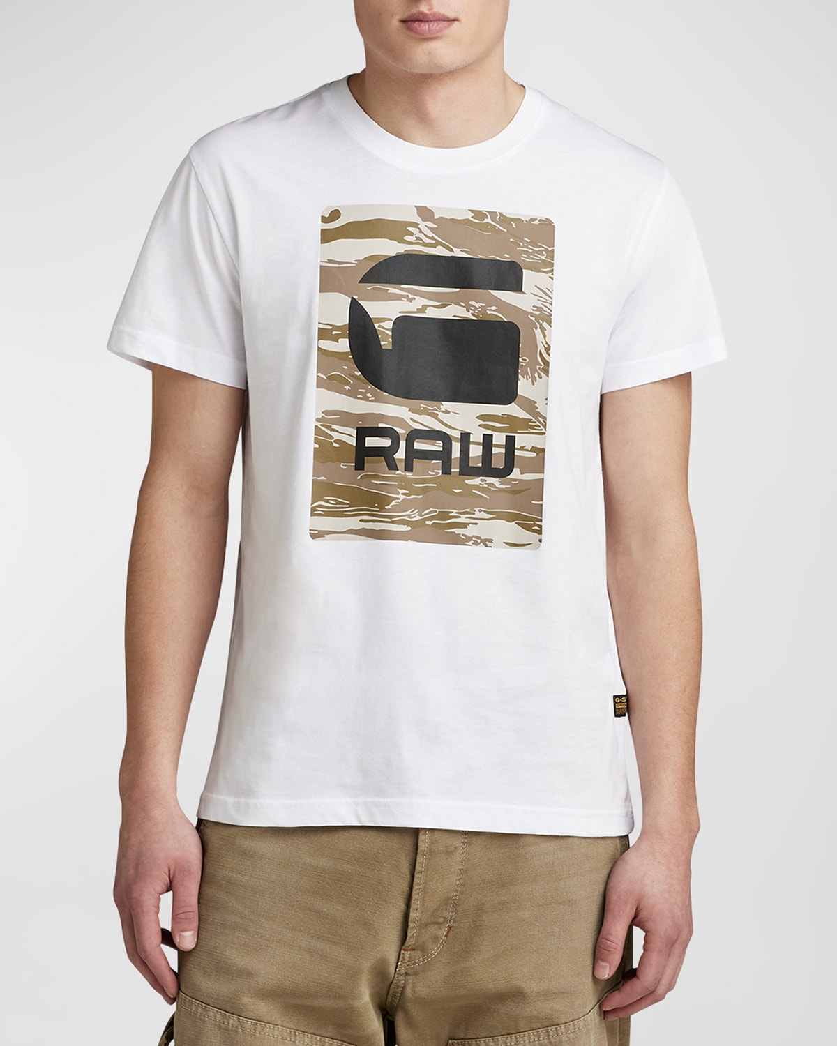 Shop G-star Raw Men's Camo Box Graphic T-shirt In White