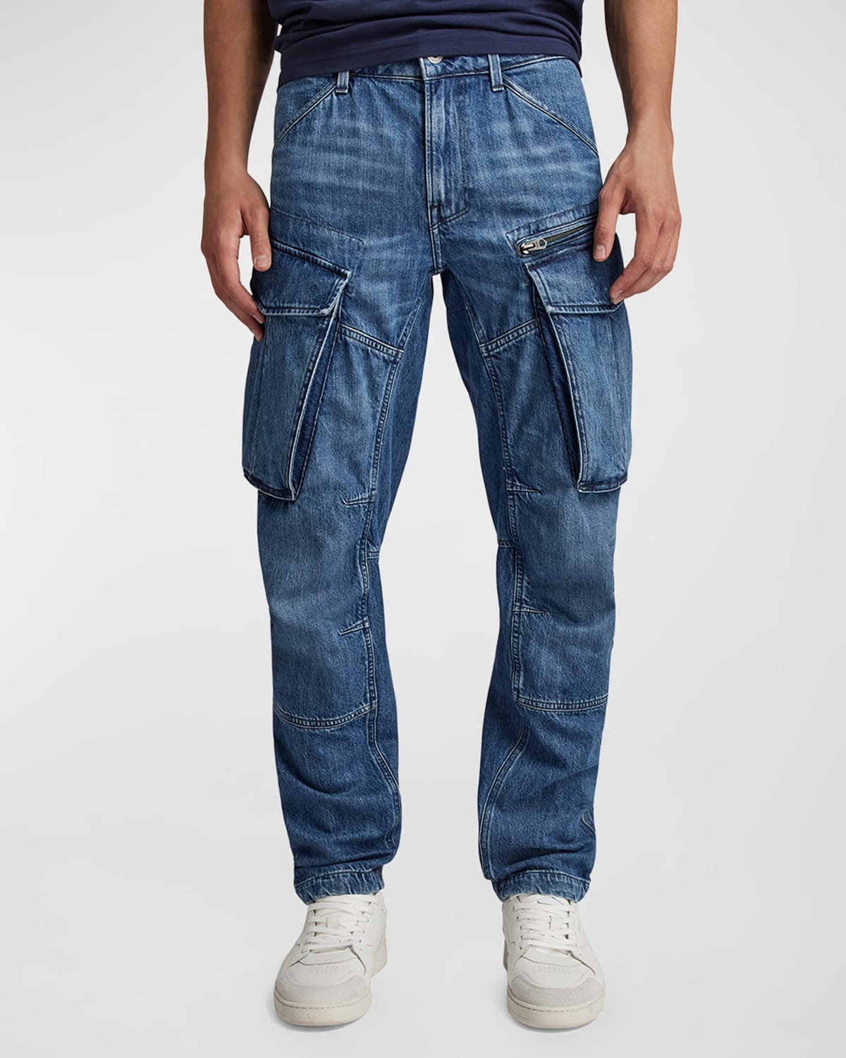 Men's Rovic Zip 3D Tapered Denim Cargo Pants