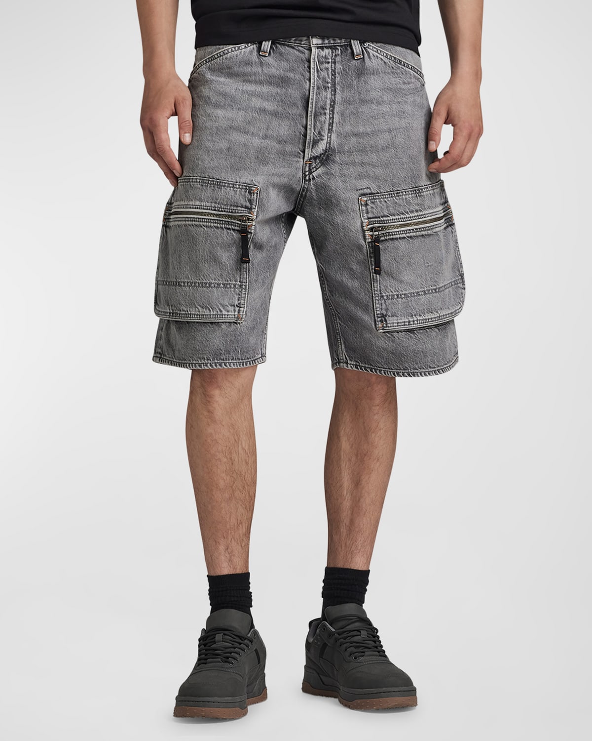 Men's Loose Denim Cargo Shorts