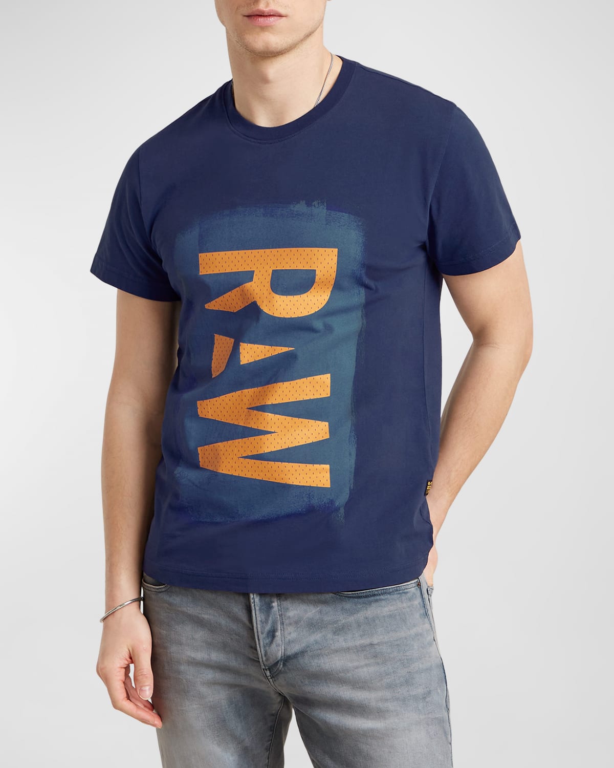 Shop G-star Raw Men's Painted Raw Graphic T-shirt In Ballpen Blue