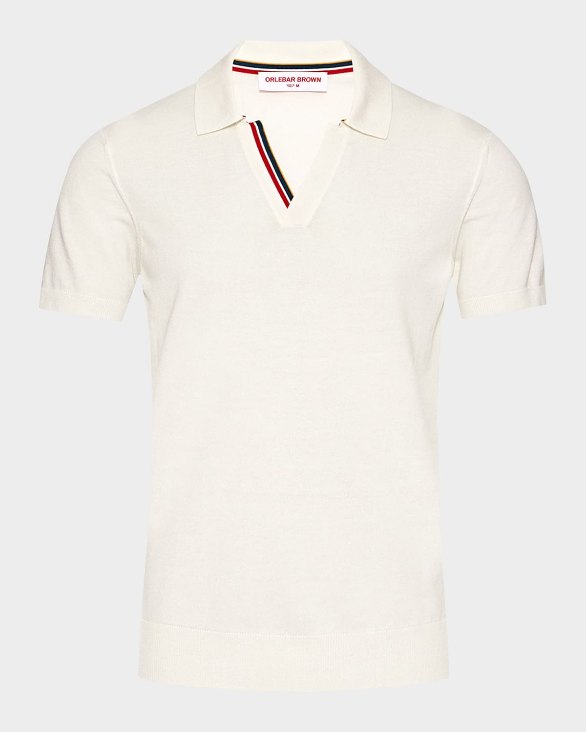 Orlebar Brown Men's Horton Tipped Polo Shirt In White Sand