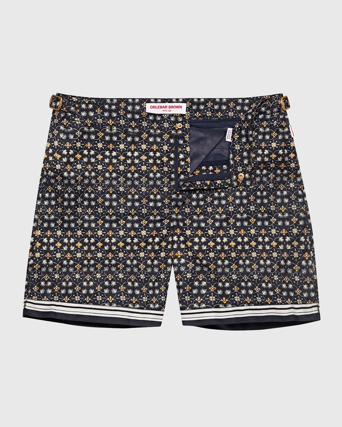 Orlebar Brown Men's Bulldog Fiore Swim Shorts In Night Iris