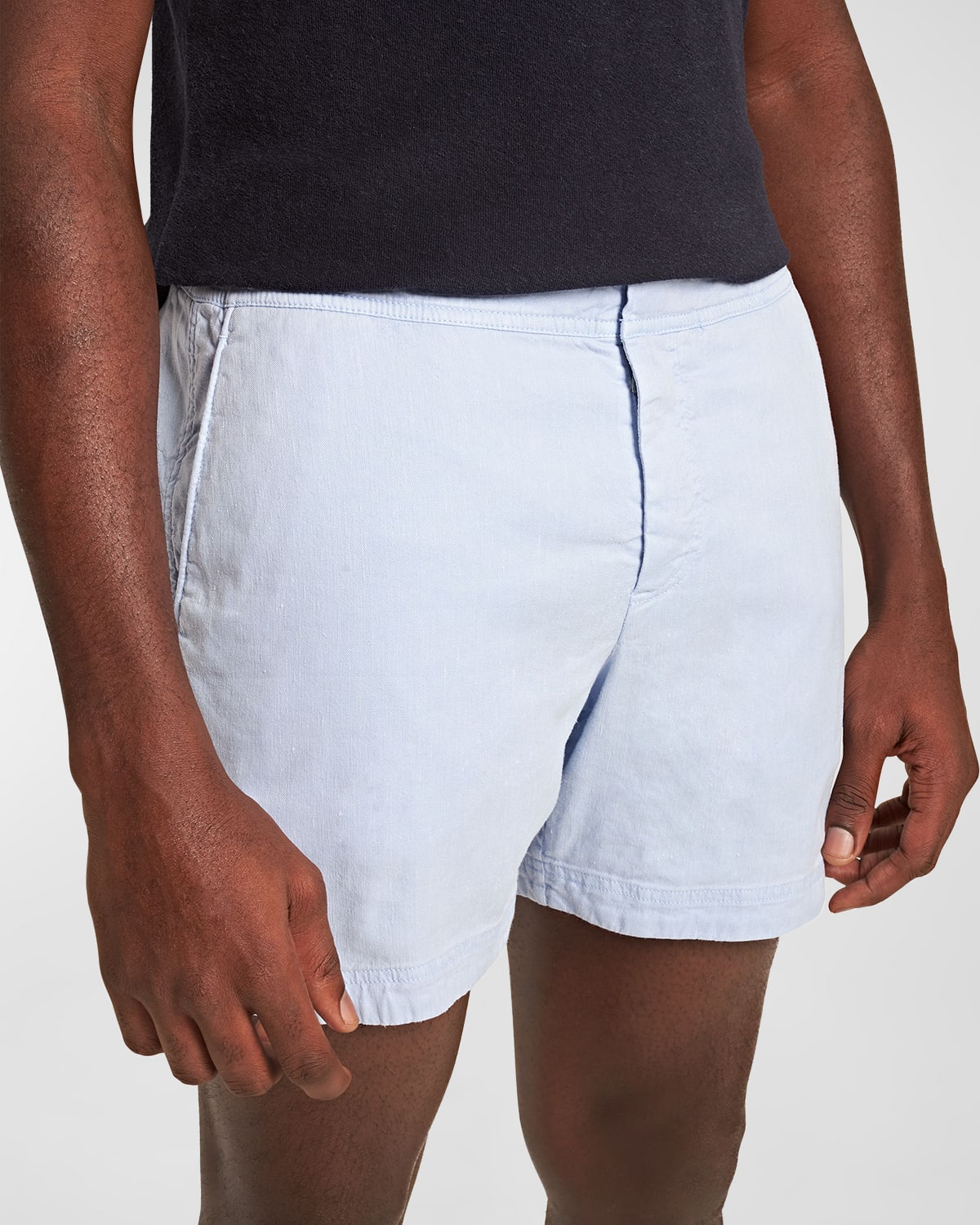 Orlebar Brown Men's Bulldog Twill Shorts In Soft Blue