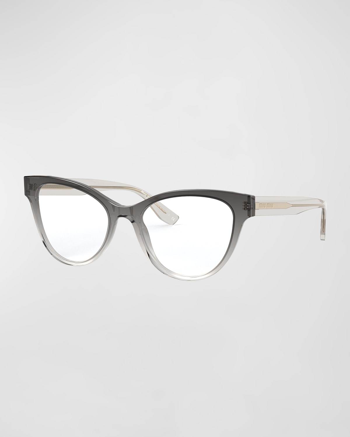 Shop Miu Miu Ombre Acetate & Plastic Cat-eye Glasses In Grey