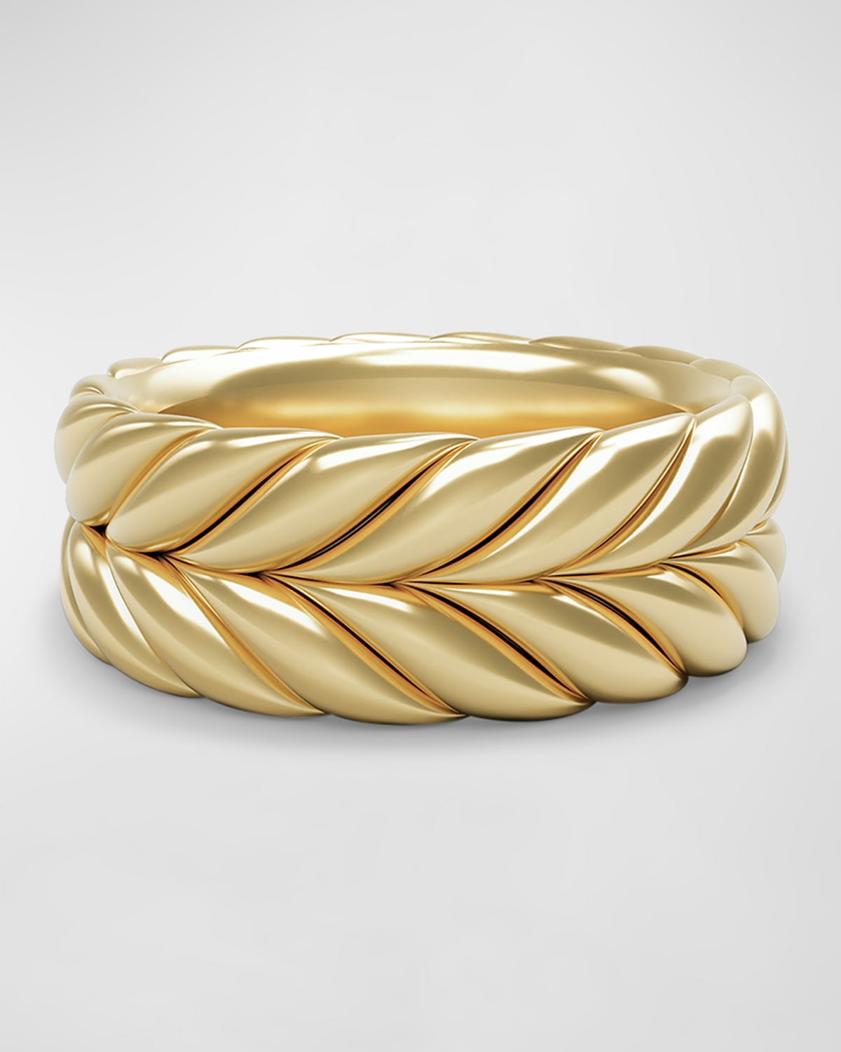 Shop David Yurman Men's Chevron Band Ring In 18k Gold, 8.5mm