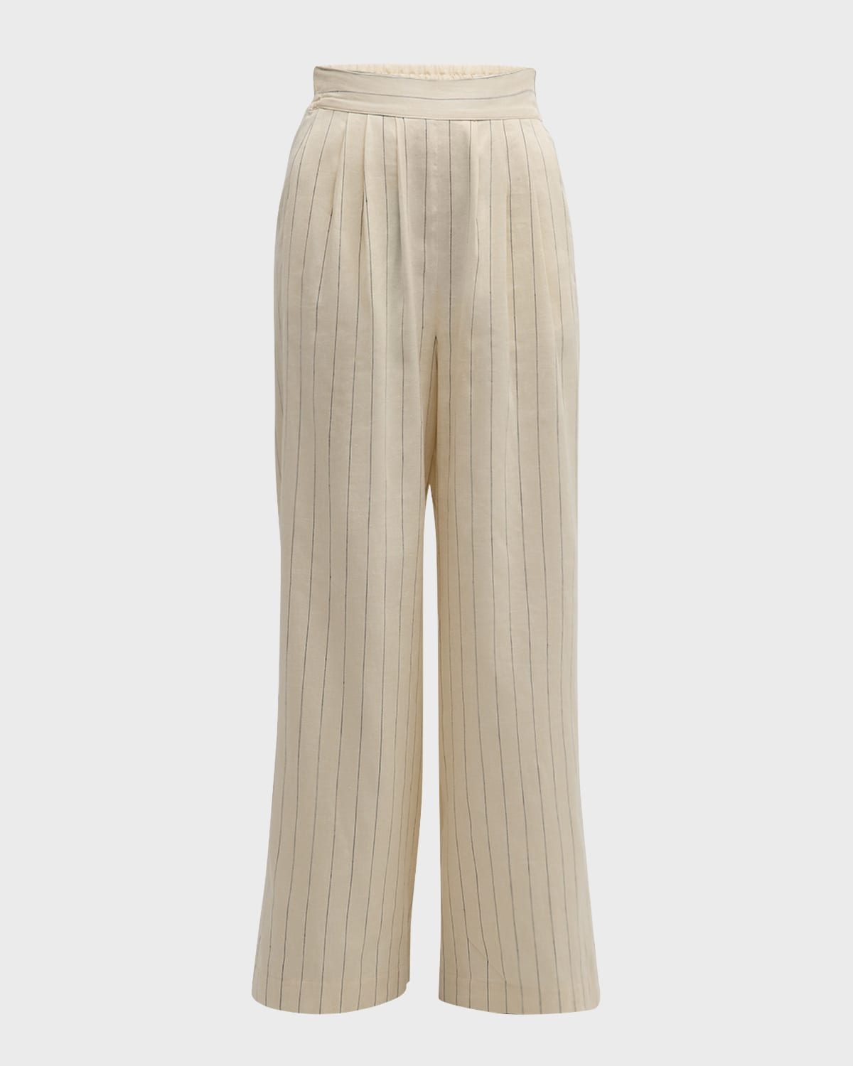 Vanessa Bruno Nunes Striped High-rise Wide-leg Pants In Blanc Bleu