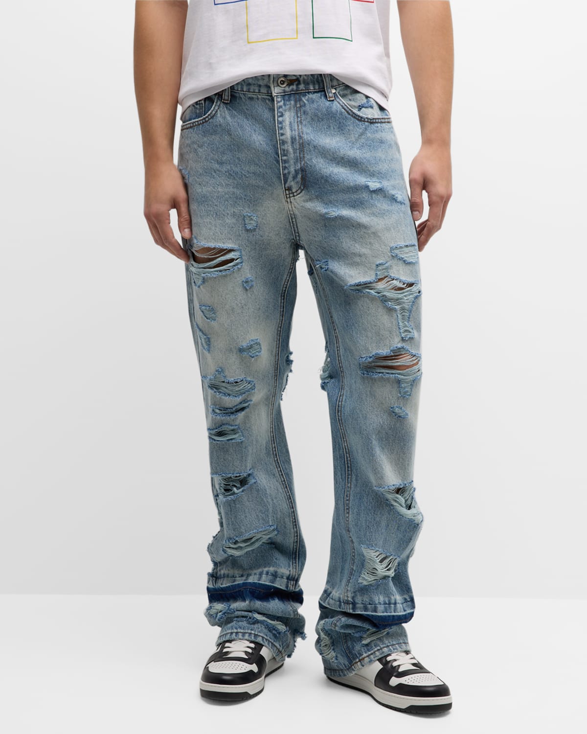 Shop Who Decides War Men's Relaxed Gnarly Denim Jeans In Sky