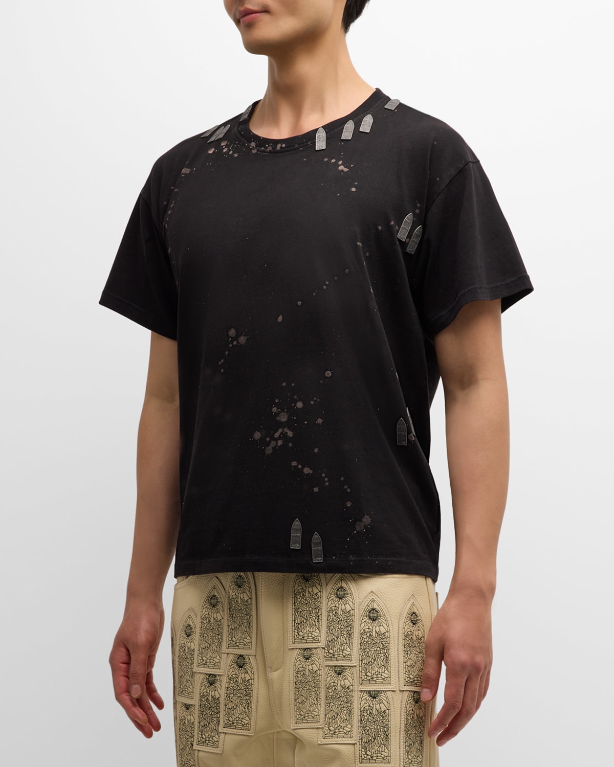 Shop Who Decides War Men's Hardware Distressed T-shirt In Washed Coal