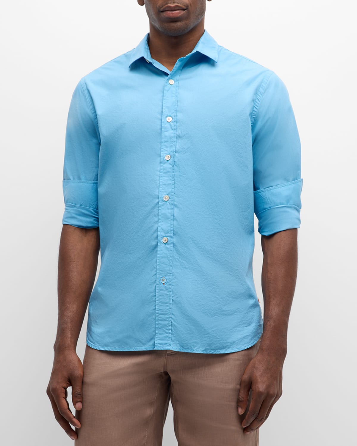 Men's Malfa Garment-Dyed Casual Button-Down Shirt