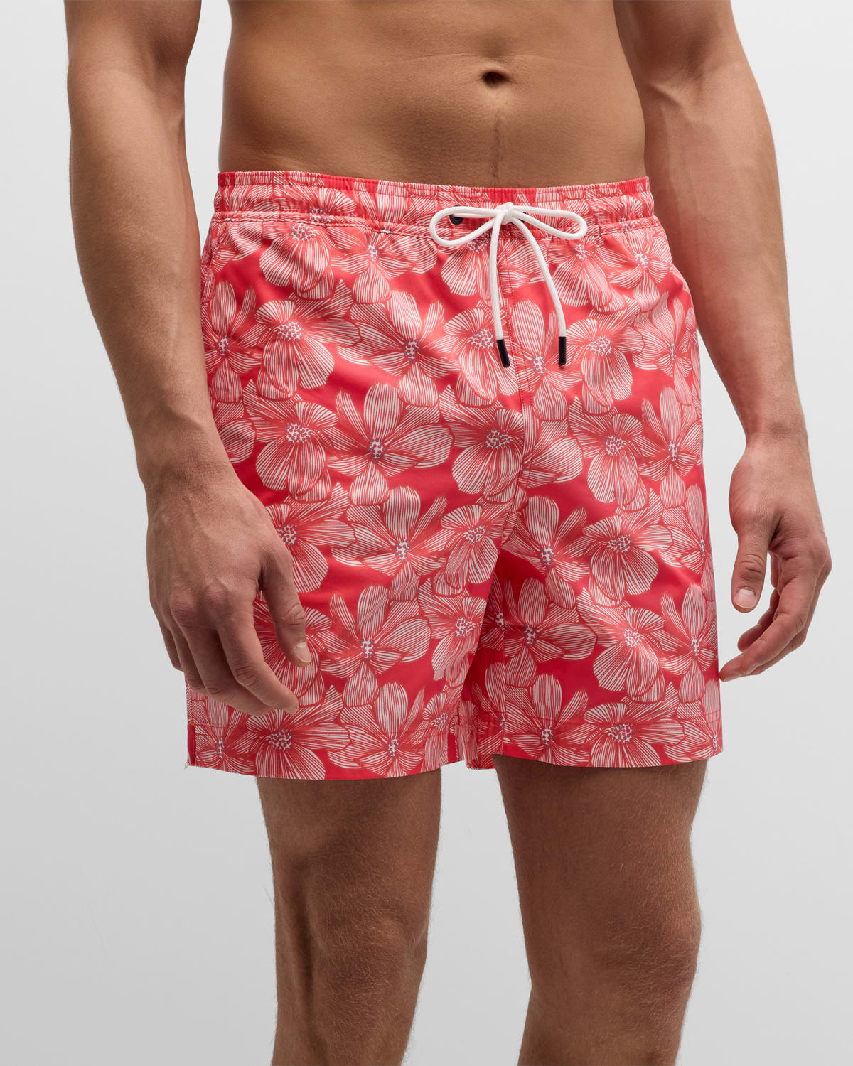 Shop Swims Men's Tropicale Hibiscus-print Swim Shorts In Bougainvil
