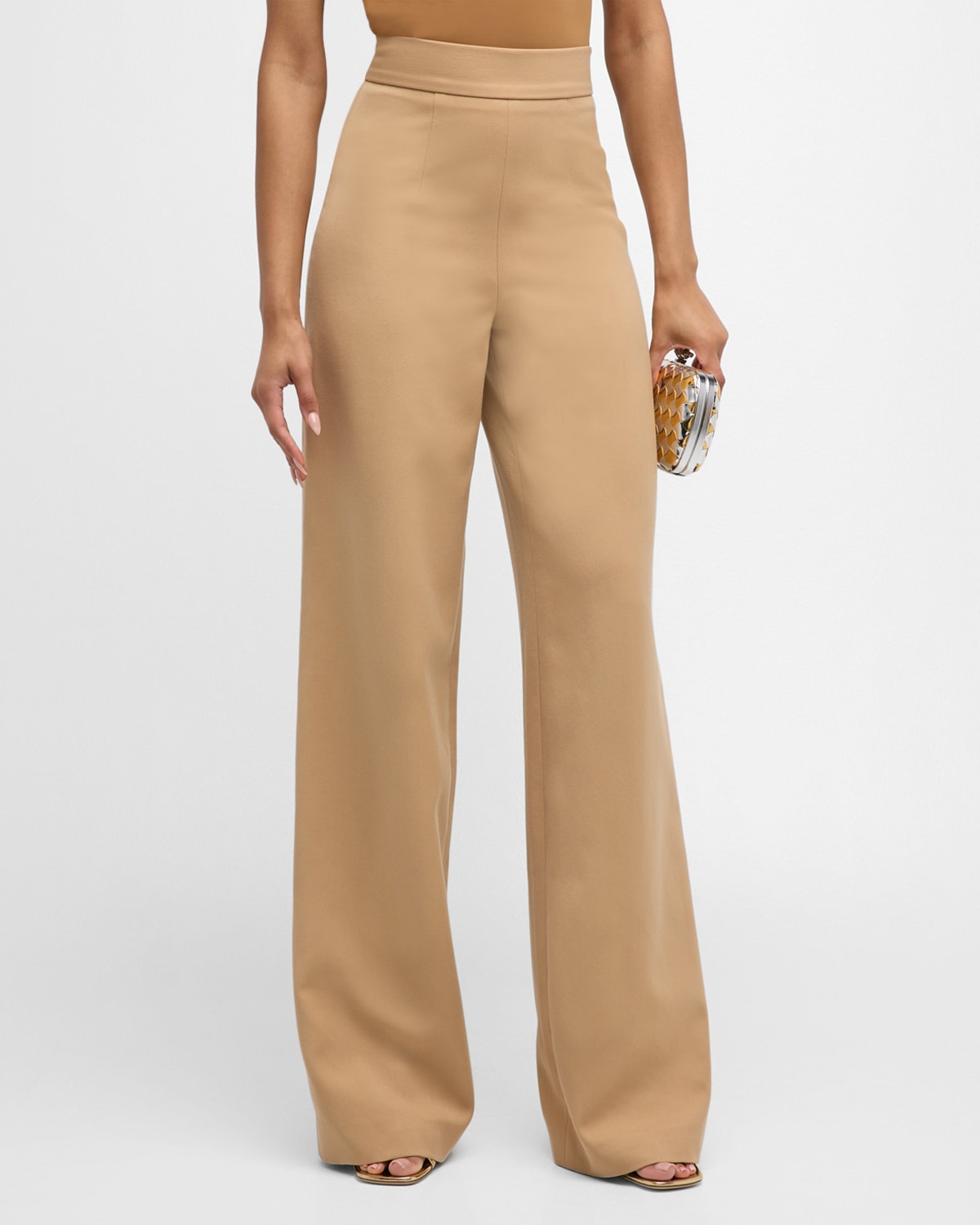 Shop Sergio Hudson Tailored Wide-leg Trousers In Camel
