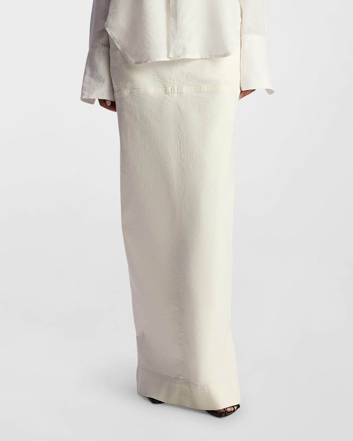 A.l.c Hunter Denim Maxi Skirt In White