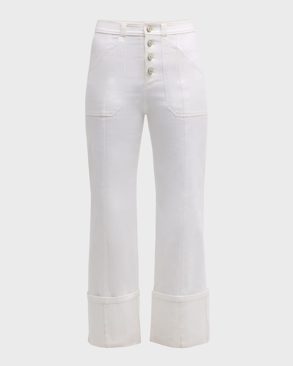 Shop Cinq À Sept Cuffed Benji Cropped Flare Pants In White