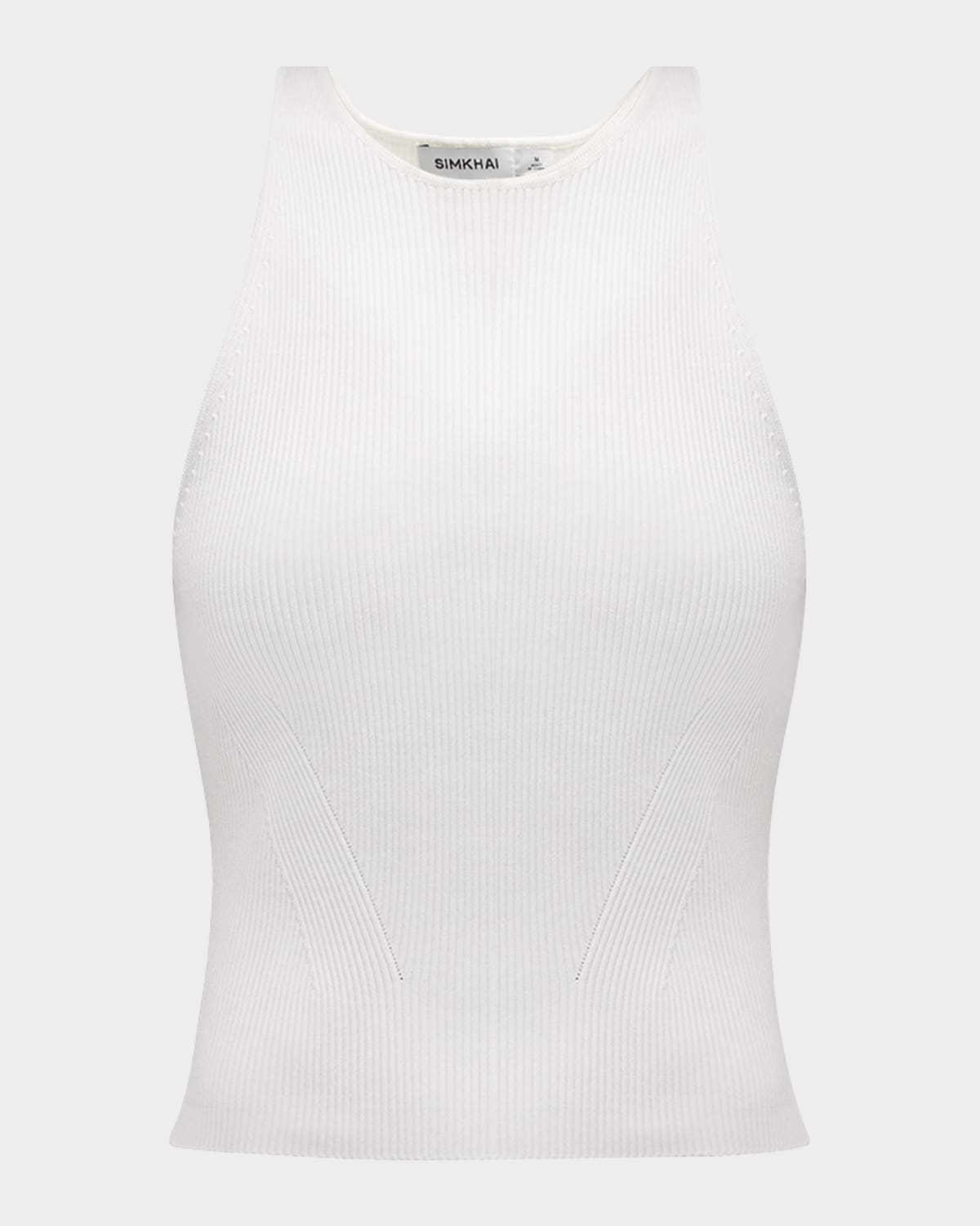 Shop Simkhai Reza Ribbed Racerback Tank Top In White