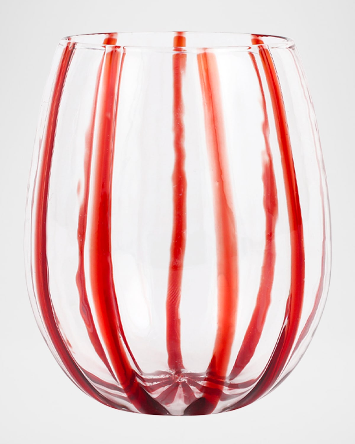 Vietri Nuovo Stripe Stemless Wine Glass In Red