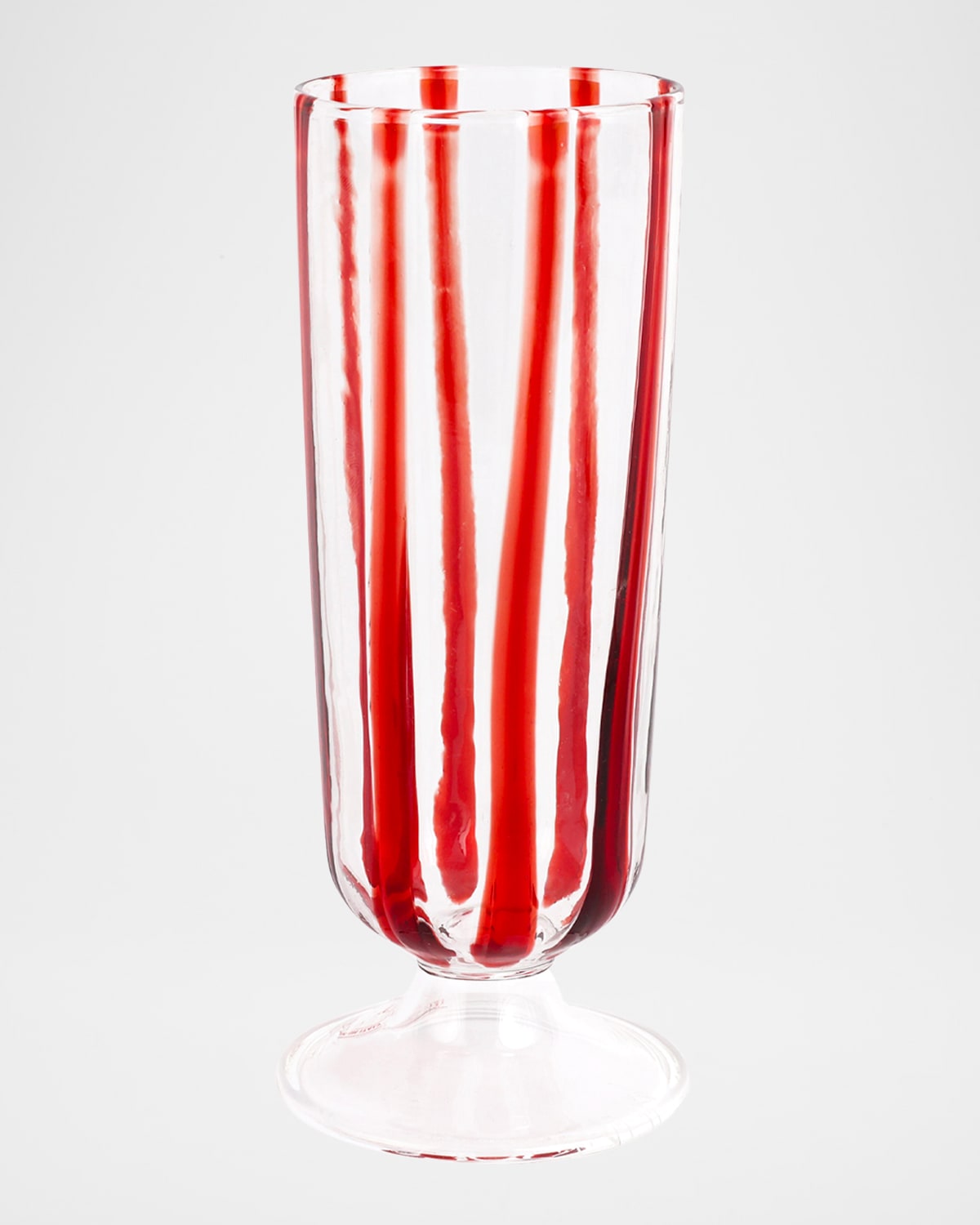 Vietri Nuovo Stripe Champagne Glass In Red